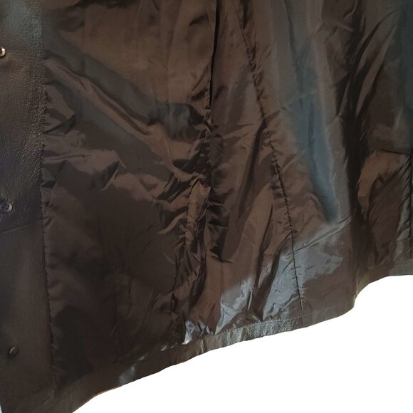 Junction West 100% leather jacket Men's large Black lined Winter fall Buttons - Picture 10 of 16